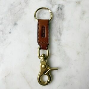 Vintage Coach Leather Trigger Snap Key Ring Key Holder Key Fob British Tan 7212